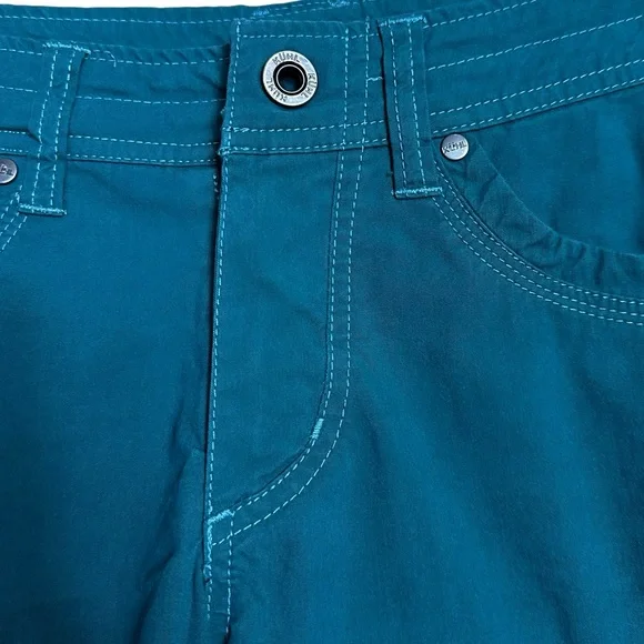 Kuhl Teal Midrise Bermuda Outdoorsy Athletic Athleisure Midi Cargo Shorts Size 4 - Picture 4 of 11